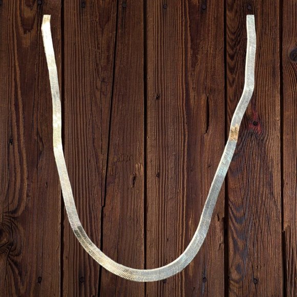 Italy 925 Sterling Silver Herringbone Vintage Pristine Chain 24.25" - Picture 10 of 12